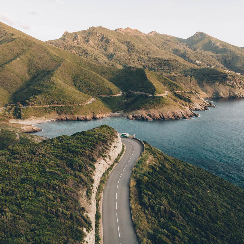Aerial photography of Corsica.
