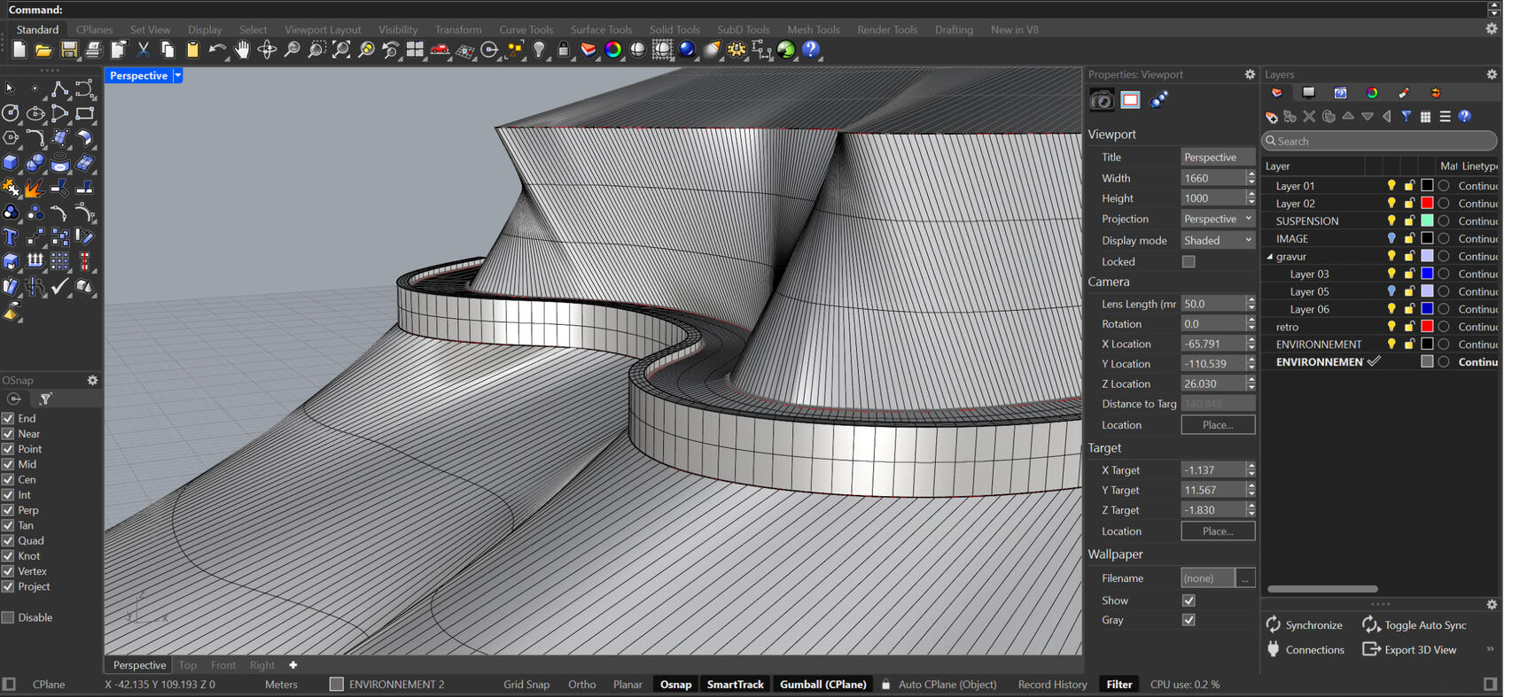 Modelisation of the environment on Rhino 8.