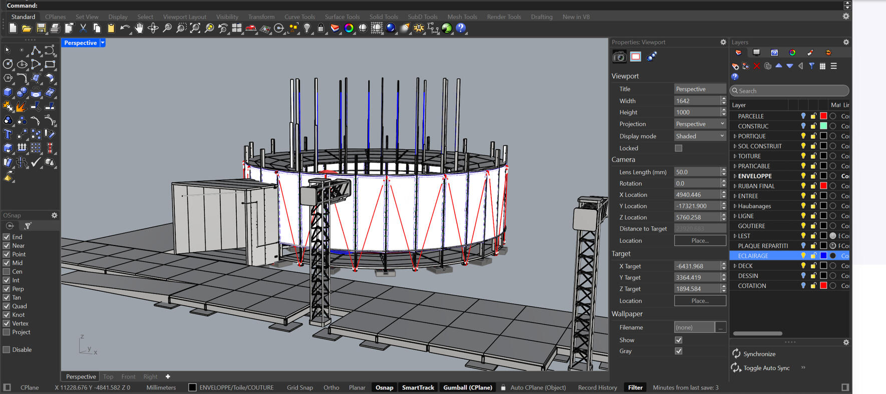 3D modelisation on Rhino