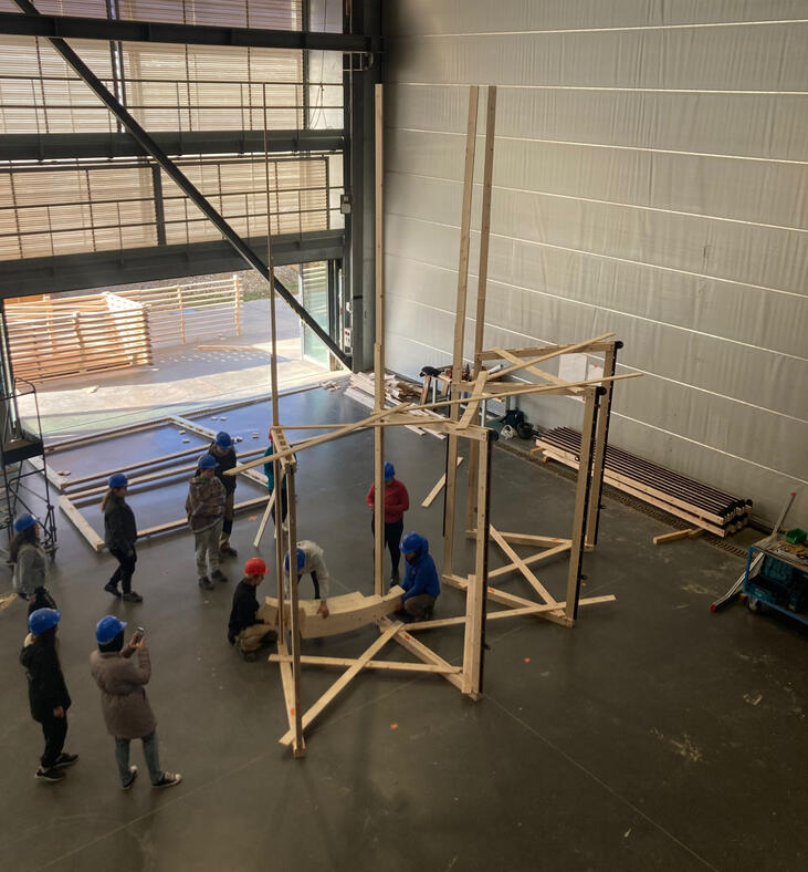 Prefabrication of the pavilion at GAIA